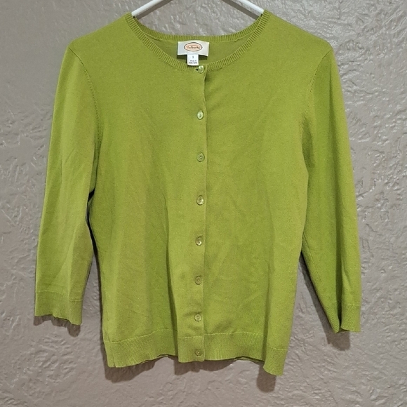 Talbots Wome's Green Button-Up Cardigan Size S - Picture 4 of 9
